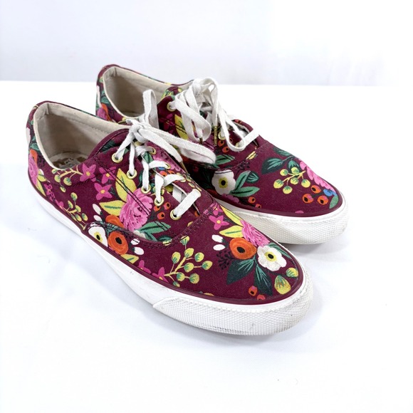 Keds Shoes - Keds Rifle Paper Co Champion Sneakers Burgundy Floral Canvas Low Top WH59881